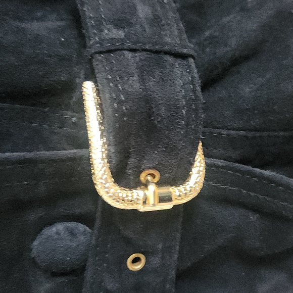 VERA PELLE VINTAGE SUEDE LEATHER CROPPED JACKET SIZE 42=10 usa - Picture 6 of 12